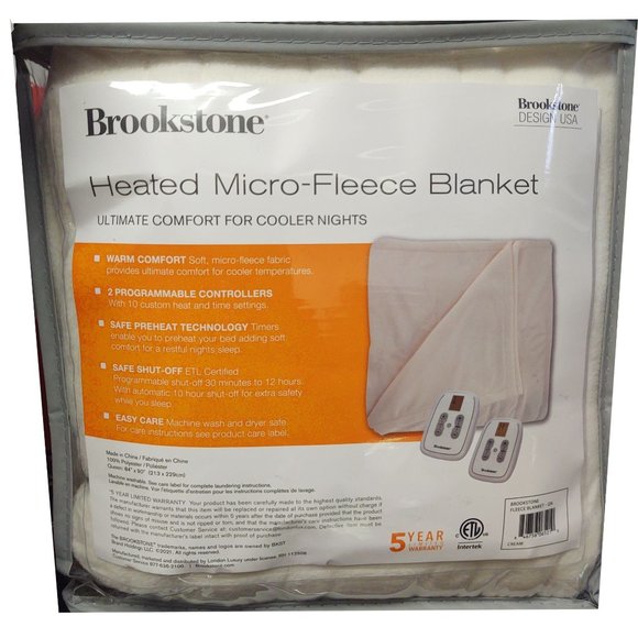Brookstone Bedding Brookstone Heated Microfleece Queen Blanket